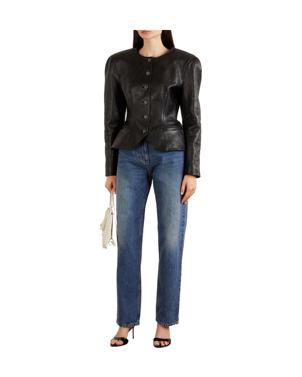 Magda Butrym Blue High-Rise Straight-Leg Boyfriend Jeans