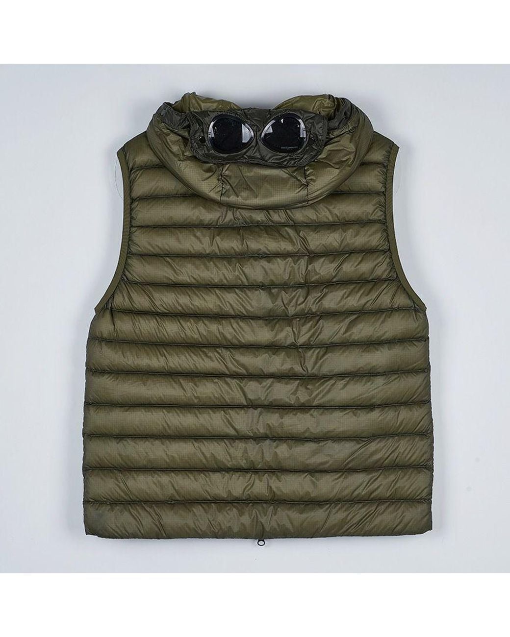 C P Company Green Hooded Zip-Up Vest for men