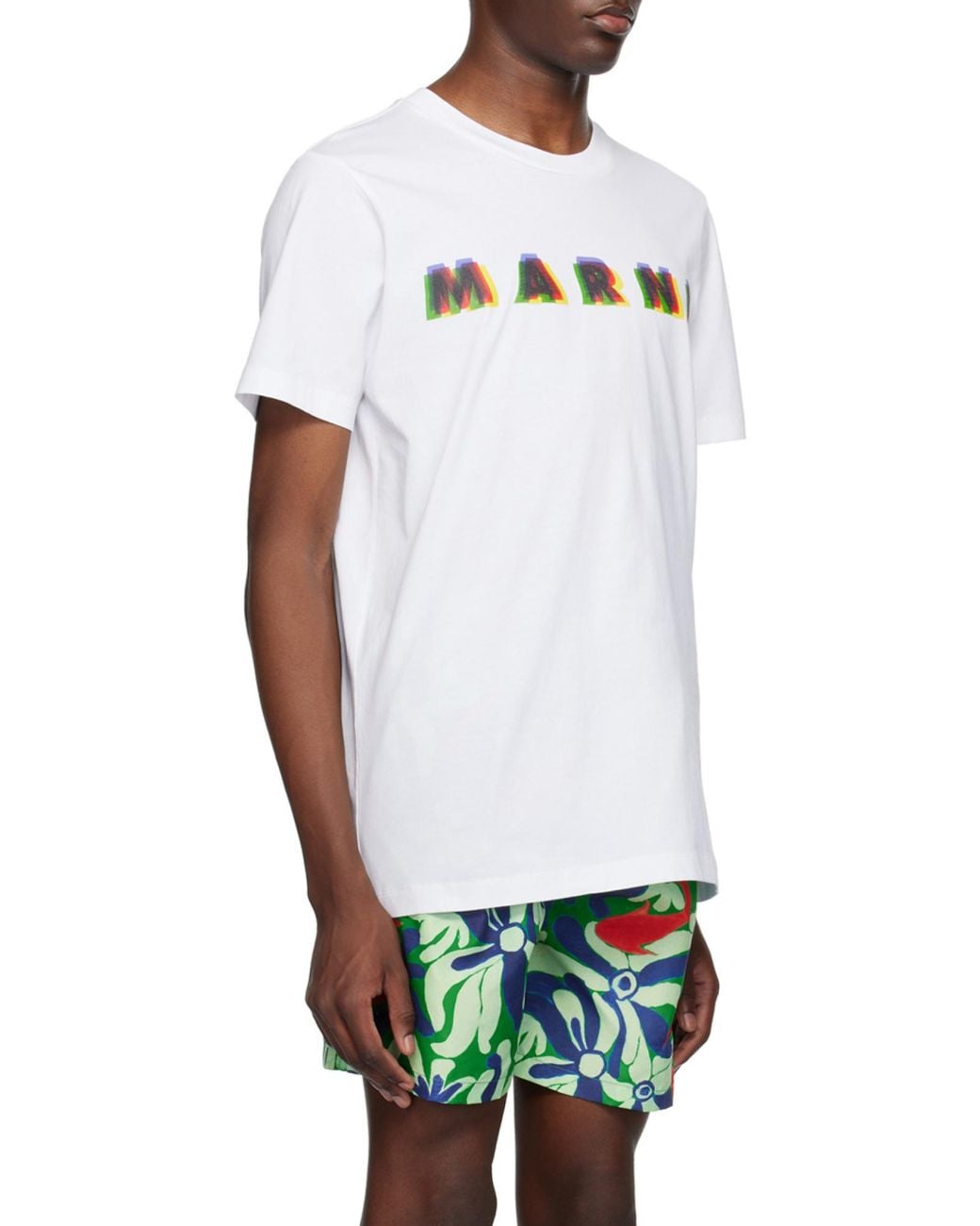 Marni White Cotton T-Shirt With 3D Print for men