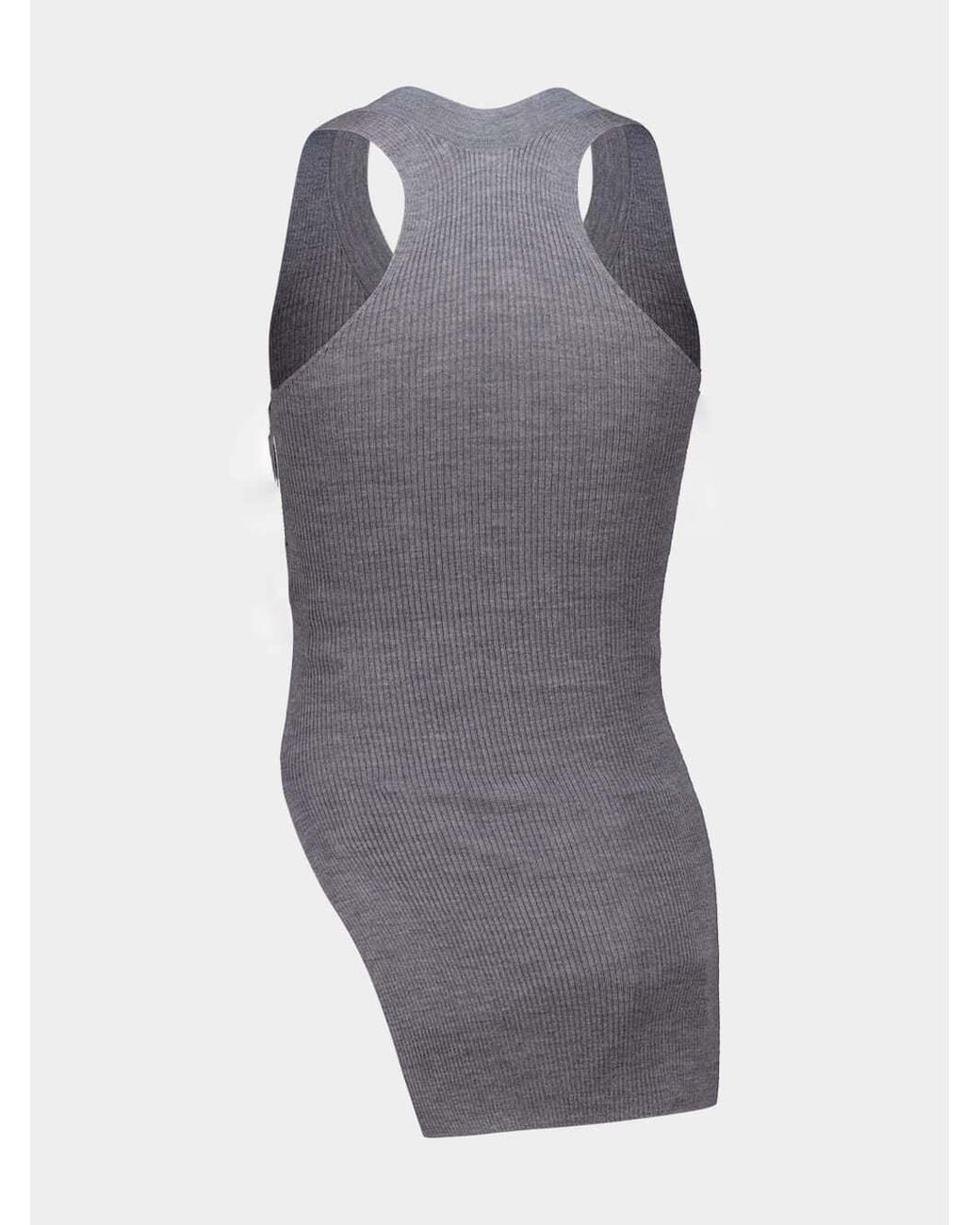Stella McCartney Gray Sleeveless Asymmetric Top