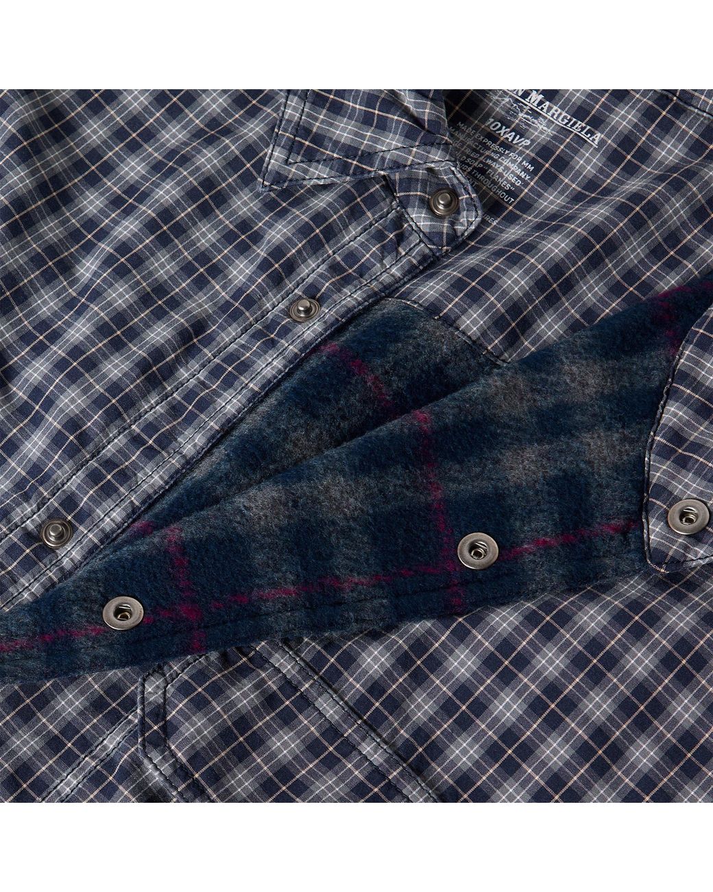 Maison Margiela Blue Mmm Check Rev Jkt for men