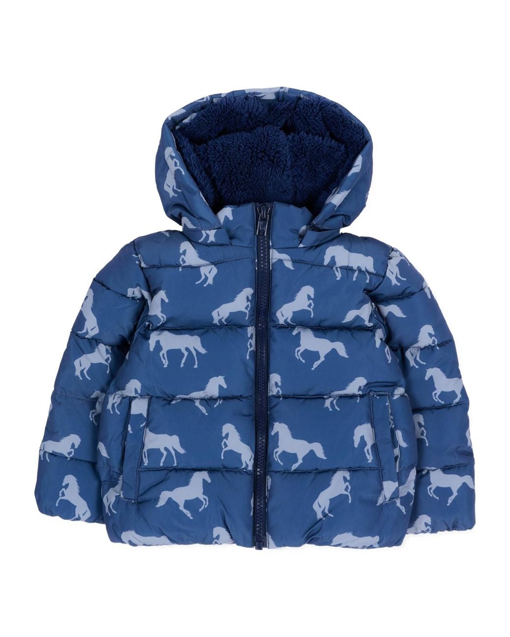 Stella McCartney Blue Horse-Print Padded Jacket