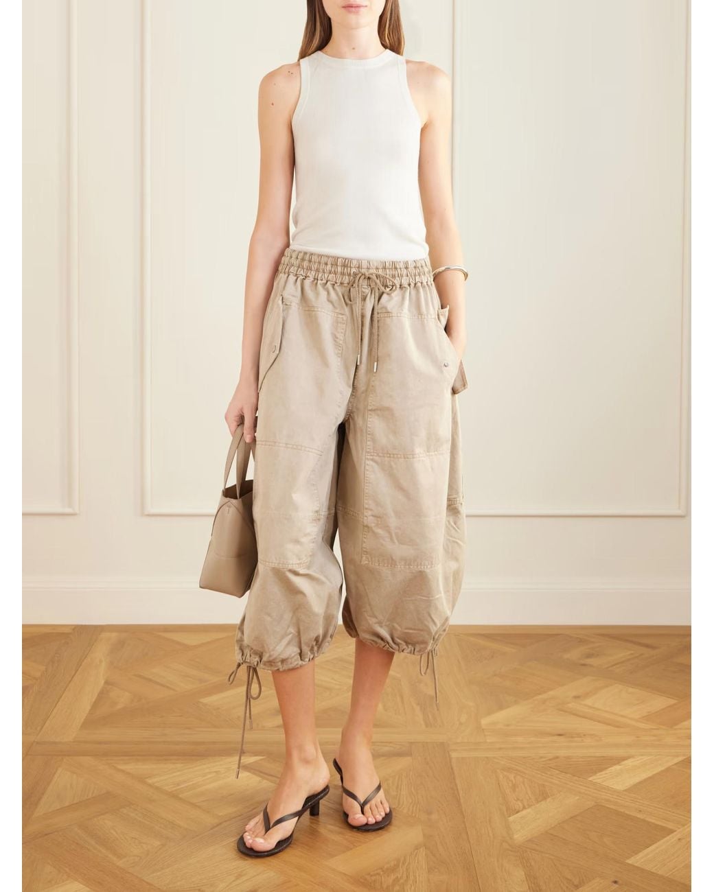 Co. Natural Lace-Up Wide-Leg Pants