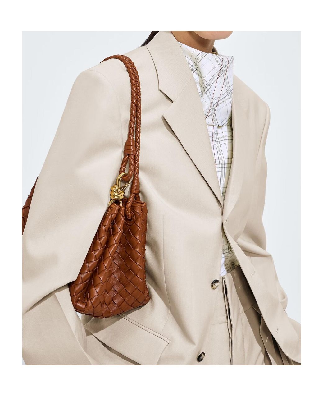 Bottega Veneta Brown Woven Shoulder Bag