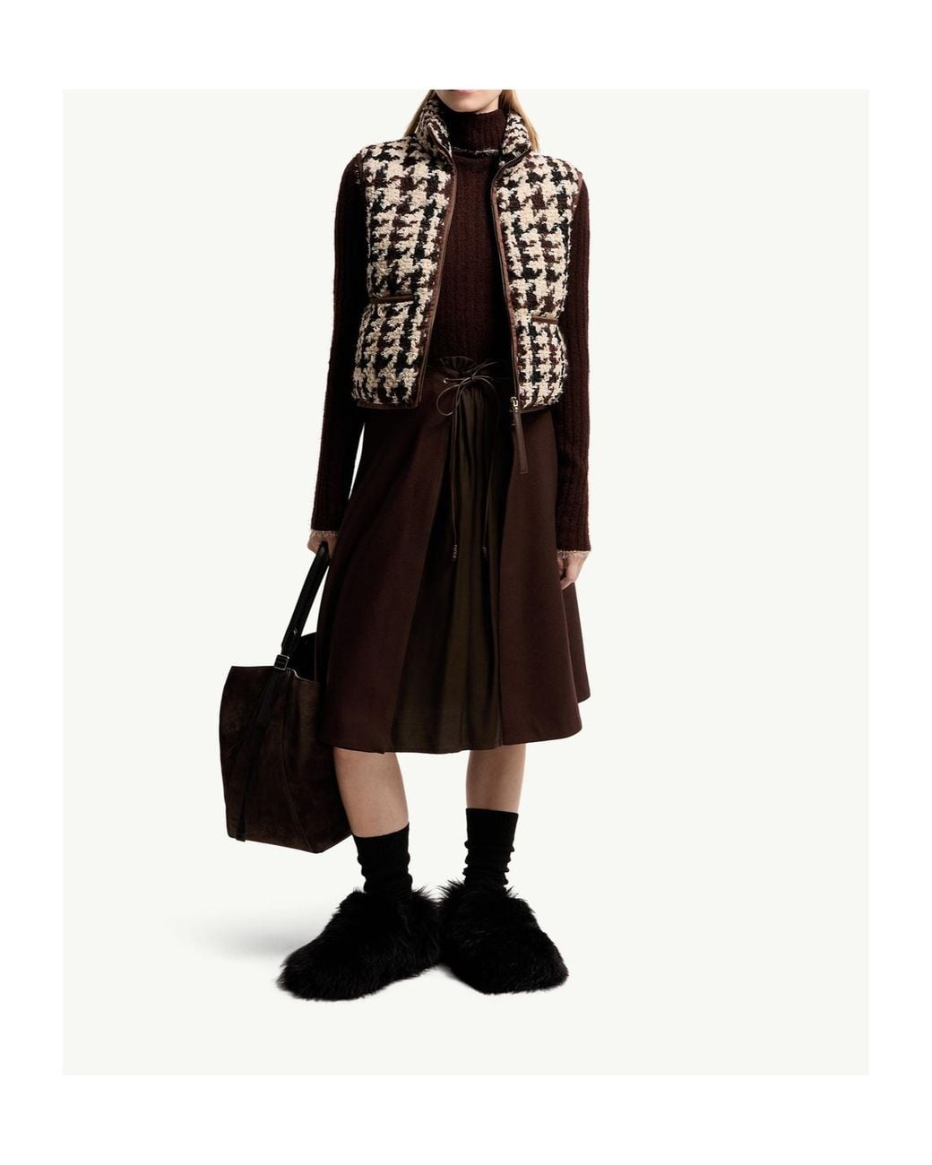Moncler Black Emotionnalite Tweed Down Vest