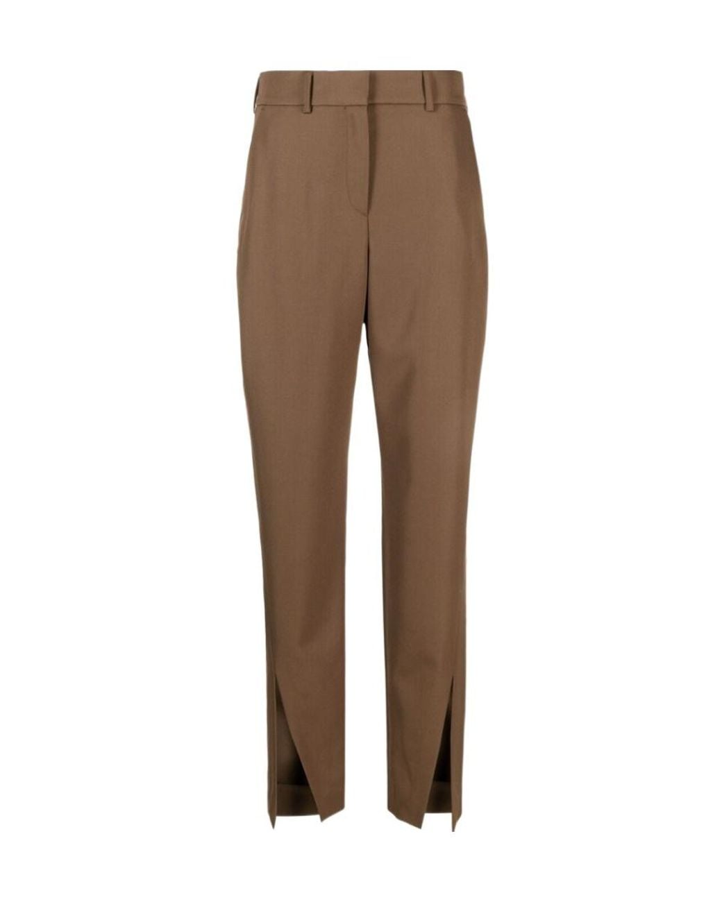 Balmain Brown High Waist Slit Detailed Trousers