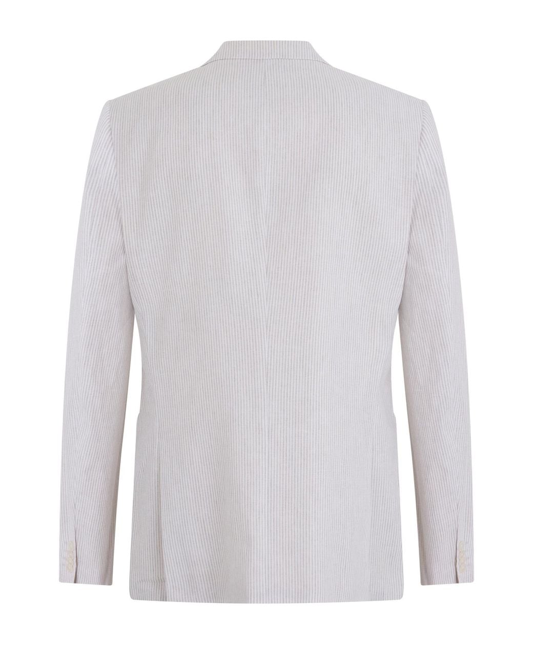 Boss White Single-Breasted Striped Blazer for men