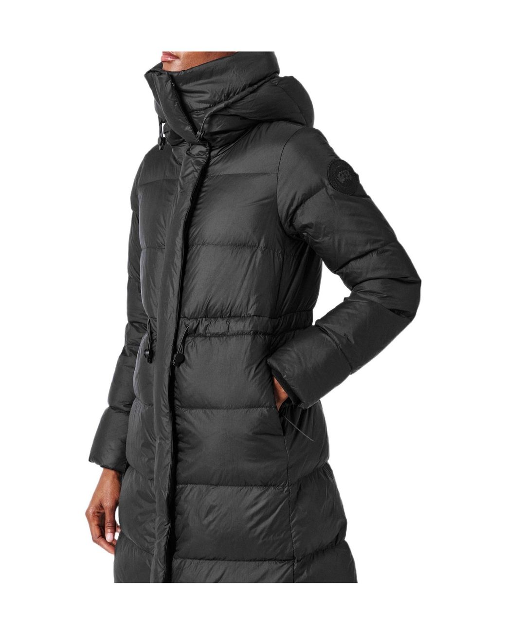 Canada Goose Black Mid-Length Hooded Puffer Coat