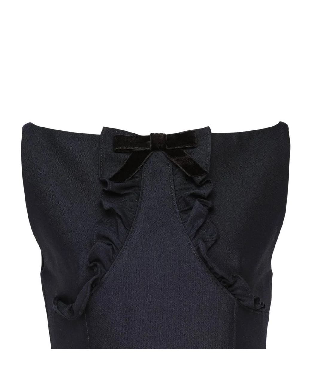 ShuShu/Tong Blue Ruffled Bow-Detail Mini Dress