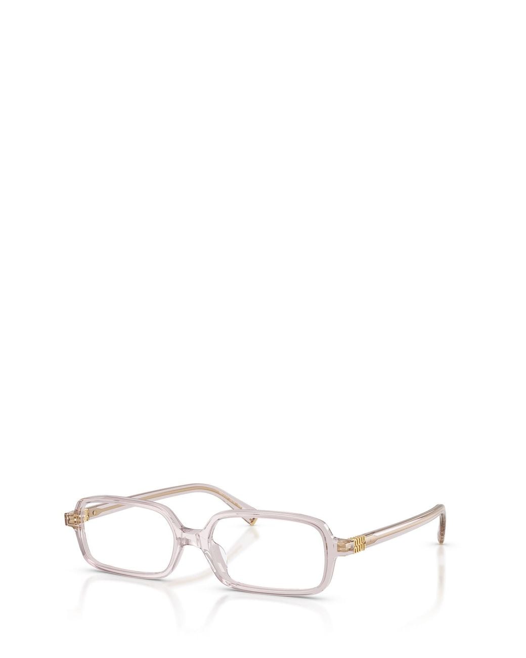 Miu Miu White Eyewear Miu Regard Pillow Frame Glasses