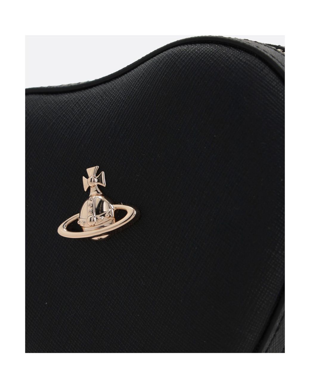 Vivienne Westwood Black Orb Plaque Heart Shape Crossbody Bag for men