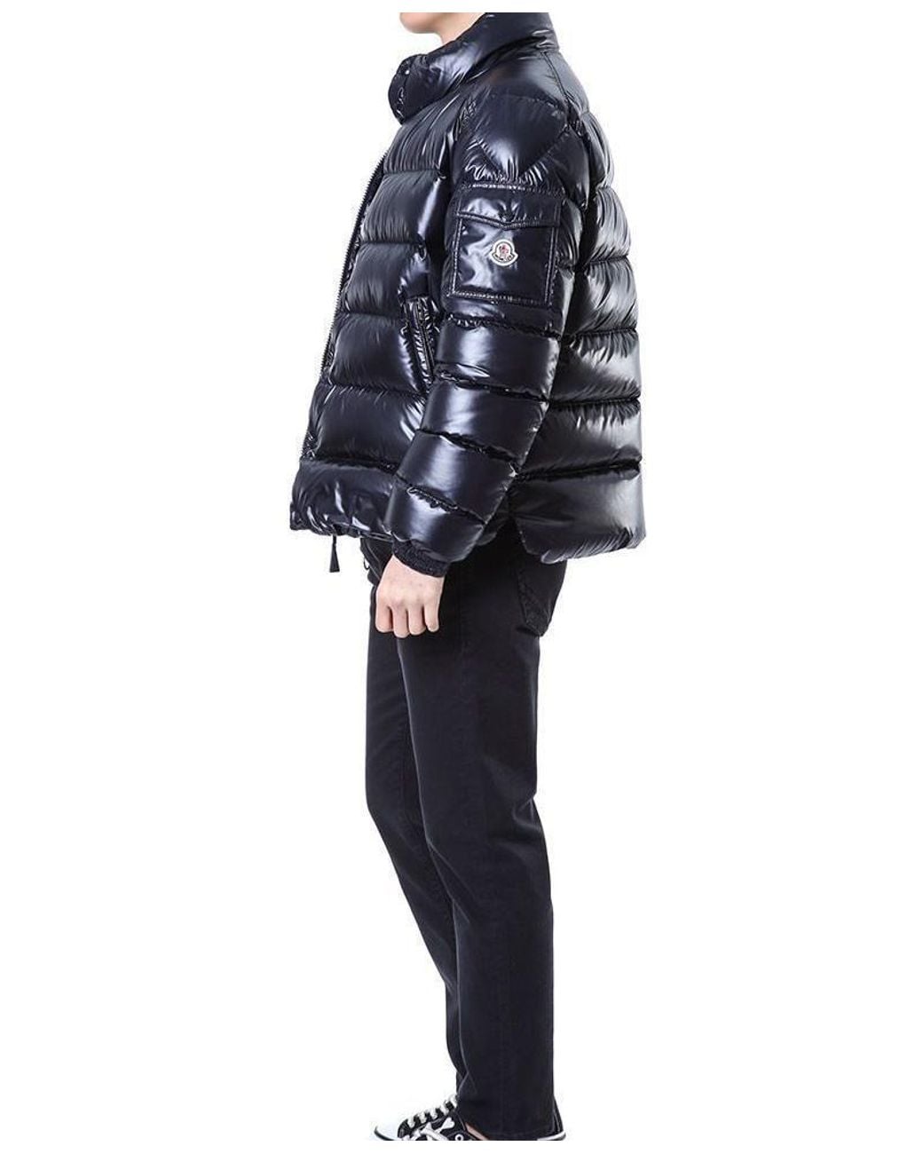 Moncler Blue Lule Logo Patch Down Jacket for men