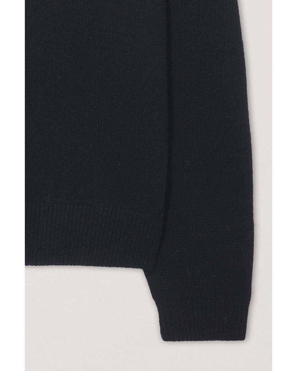 DUNST Blue Cashmere V-Neck Knitted Sweater for men
