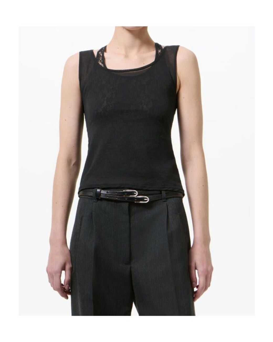 Our Legacy Black Lace Panel Swim Tank