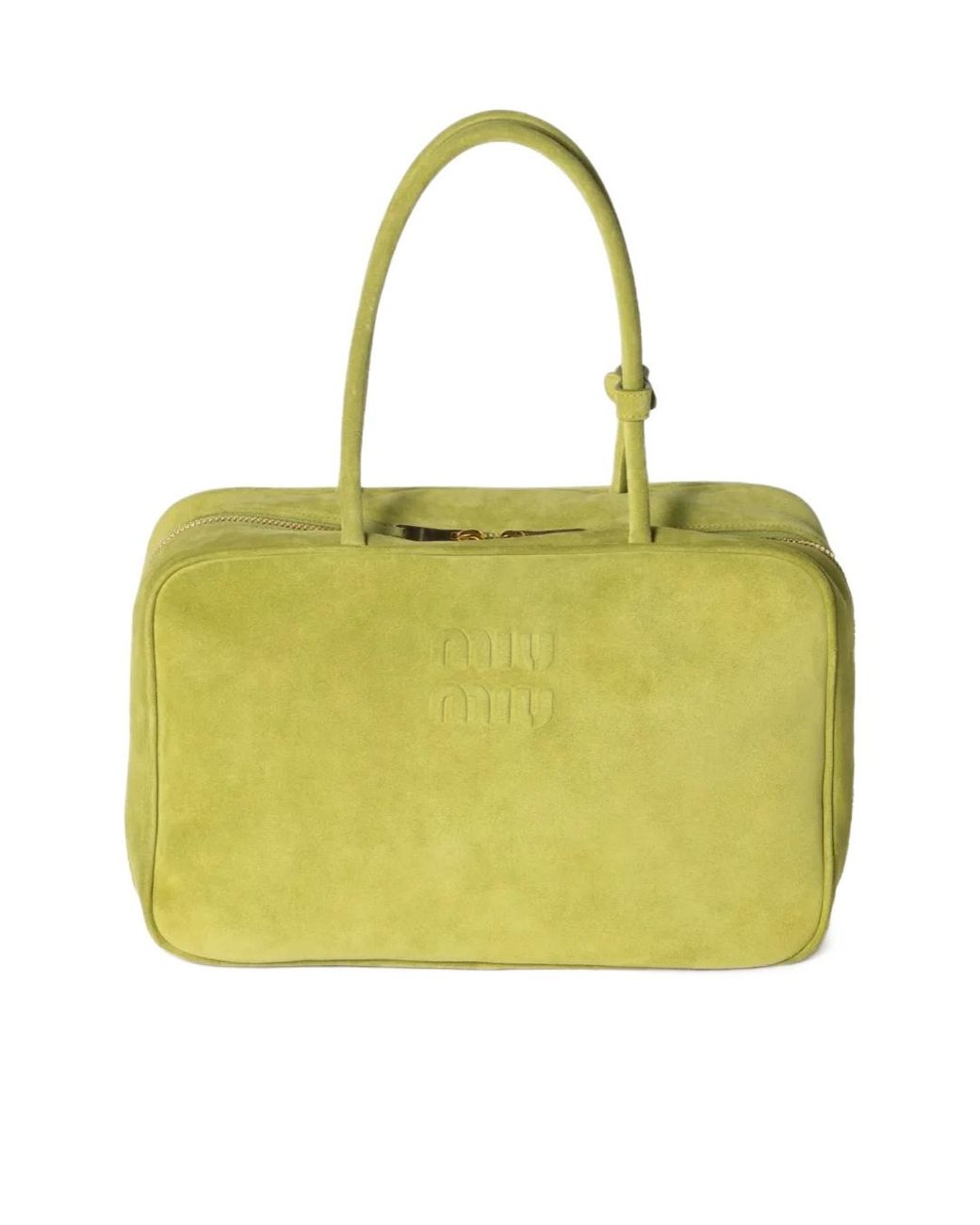 Miu Miu Beau Zipped Tote Bag in Yellow | Lyst