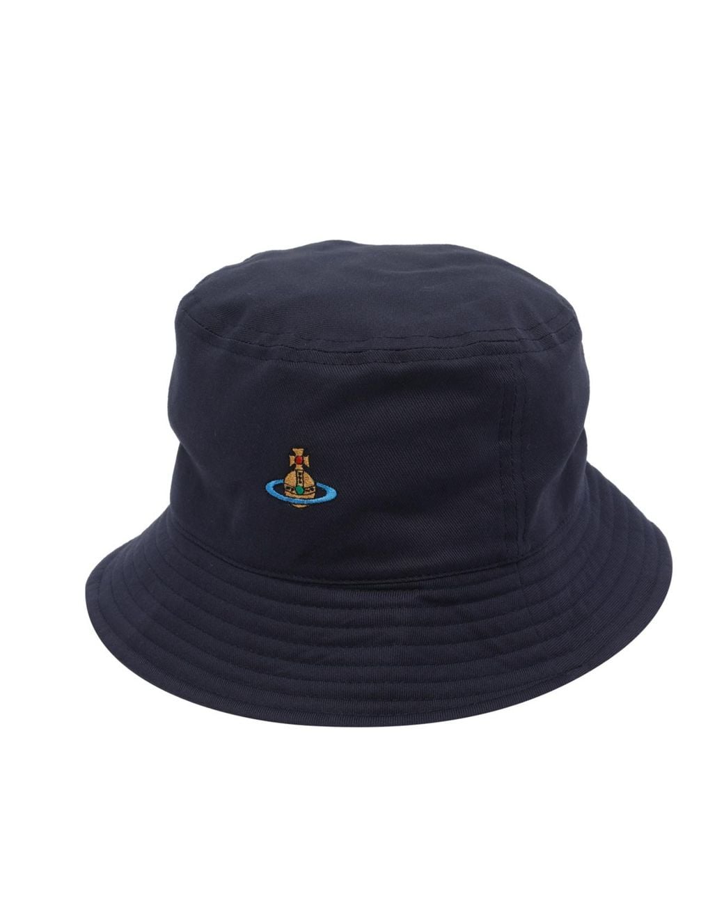 Vivienne Westwood Black Logo Embroidered Hat for men