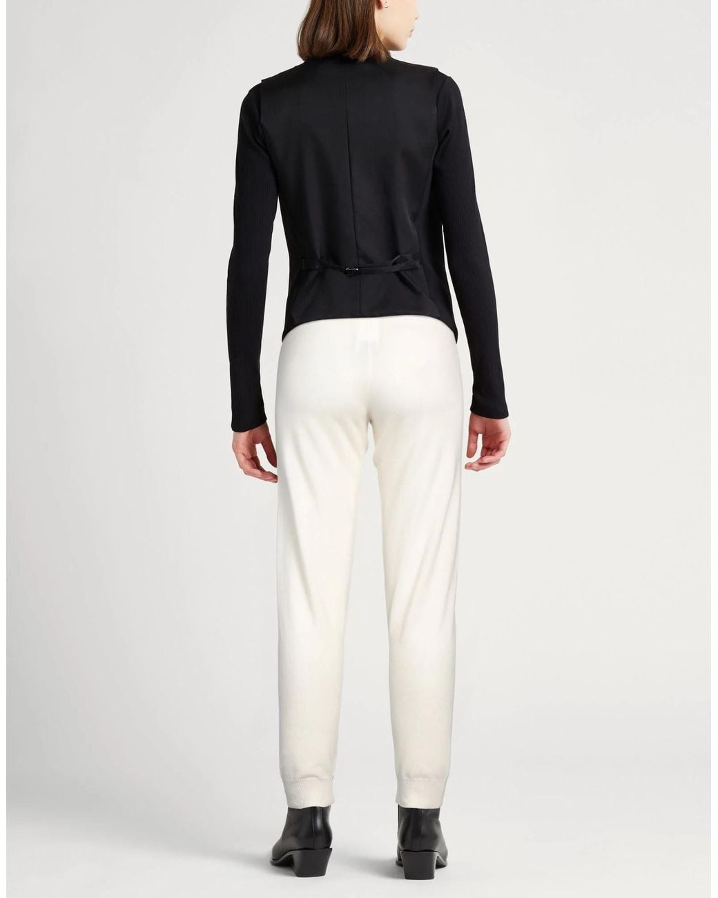 Max Mara White High Waist Slim Fit Knit Pants