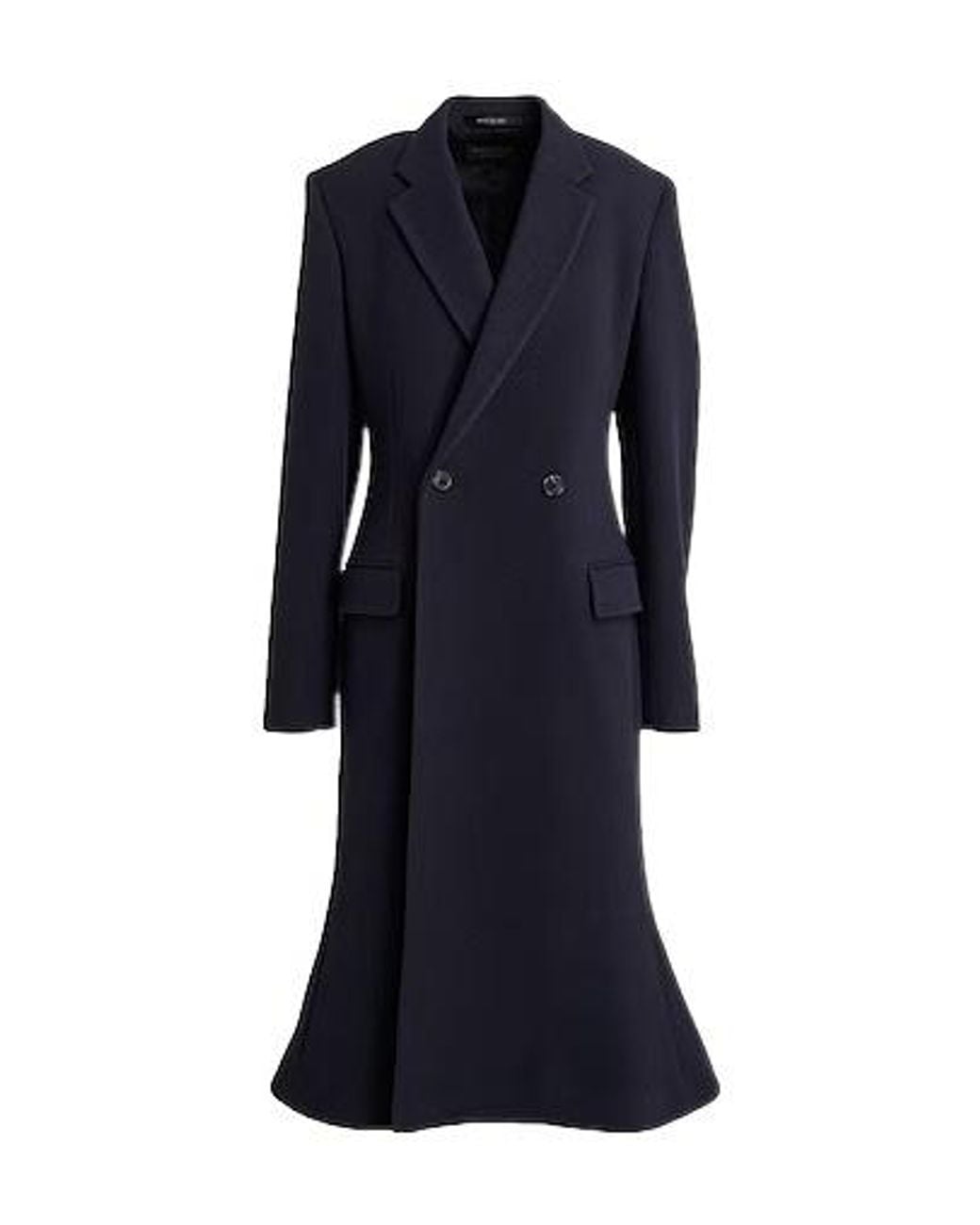 Balenciaga Blue Wool Double-Breasted Coat