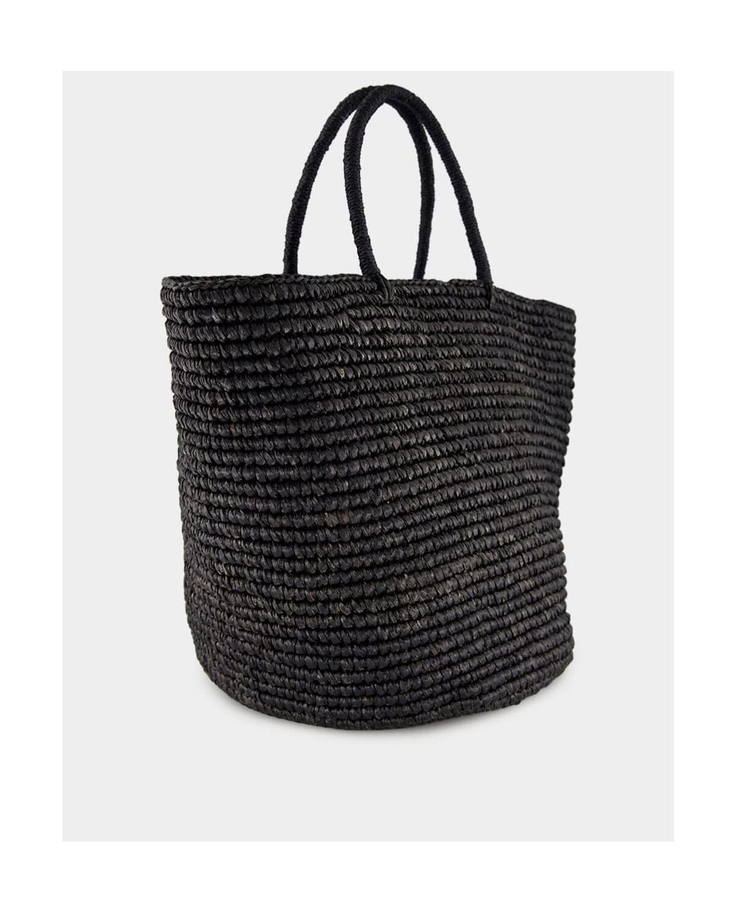Sensi Studio Black Large Straw Tote Bag
