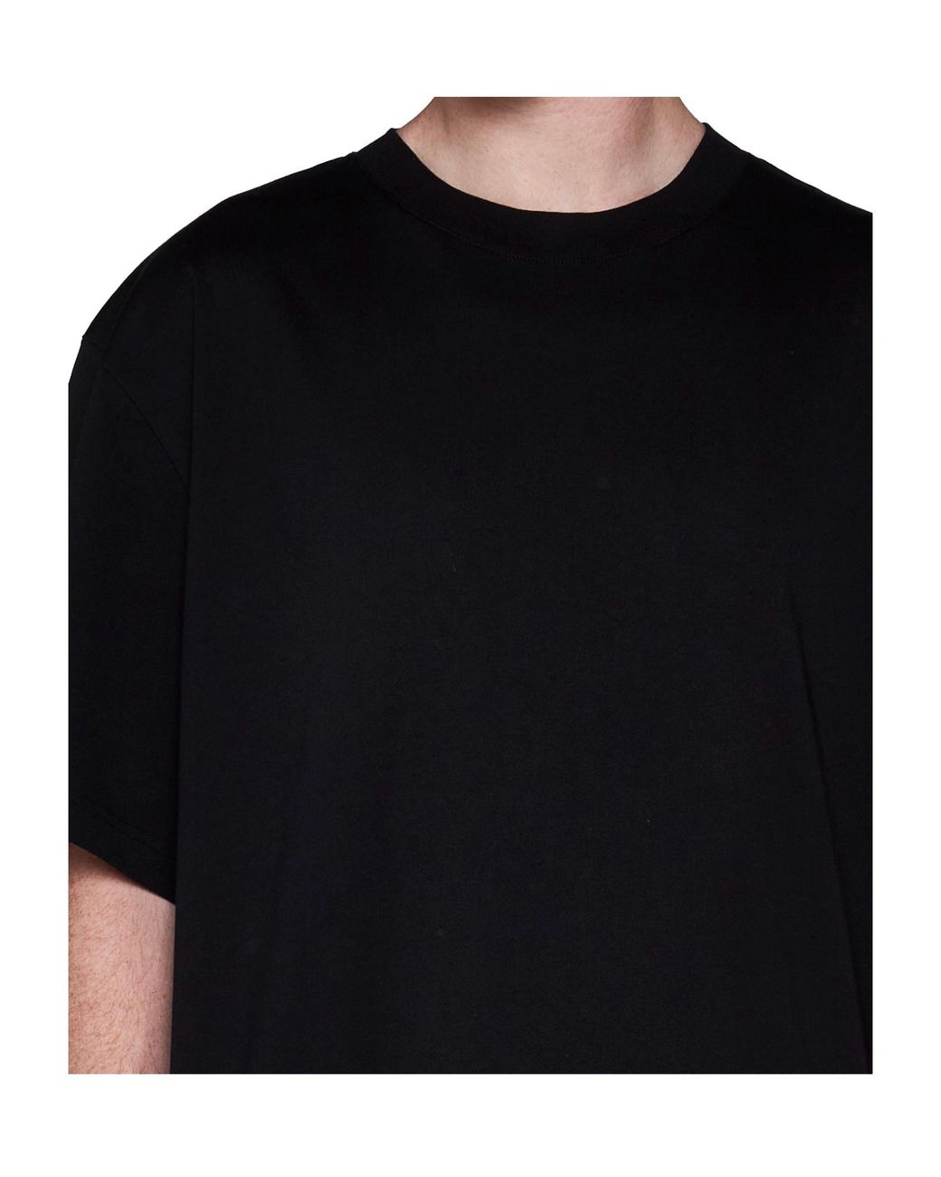 Studio Nicholson Black Lay Logo Printed Crewneck T-Shirt for men