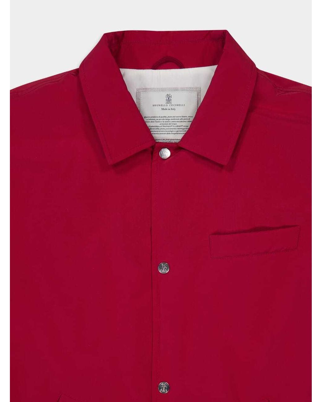 Brunello Cucinelli Red Thermore Button-Up Gilet for men