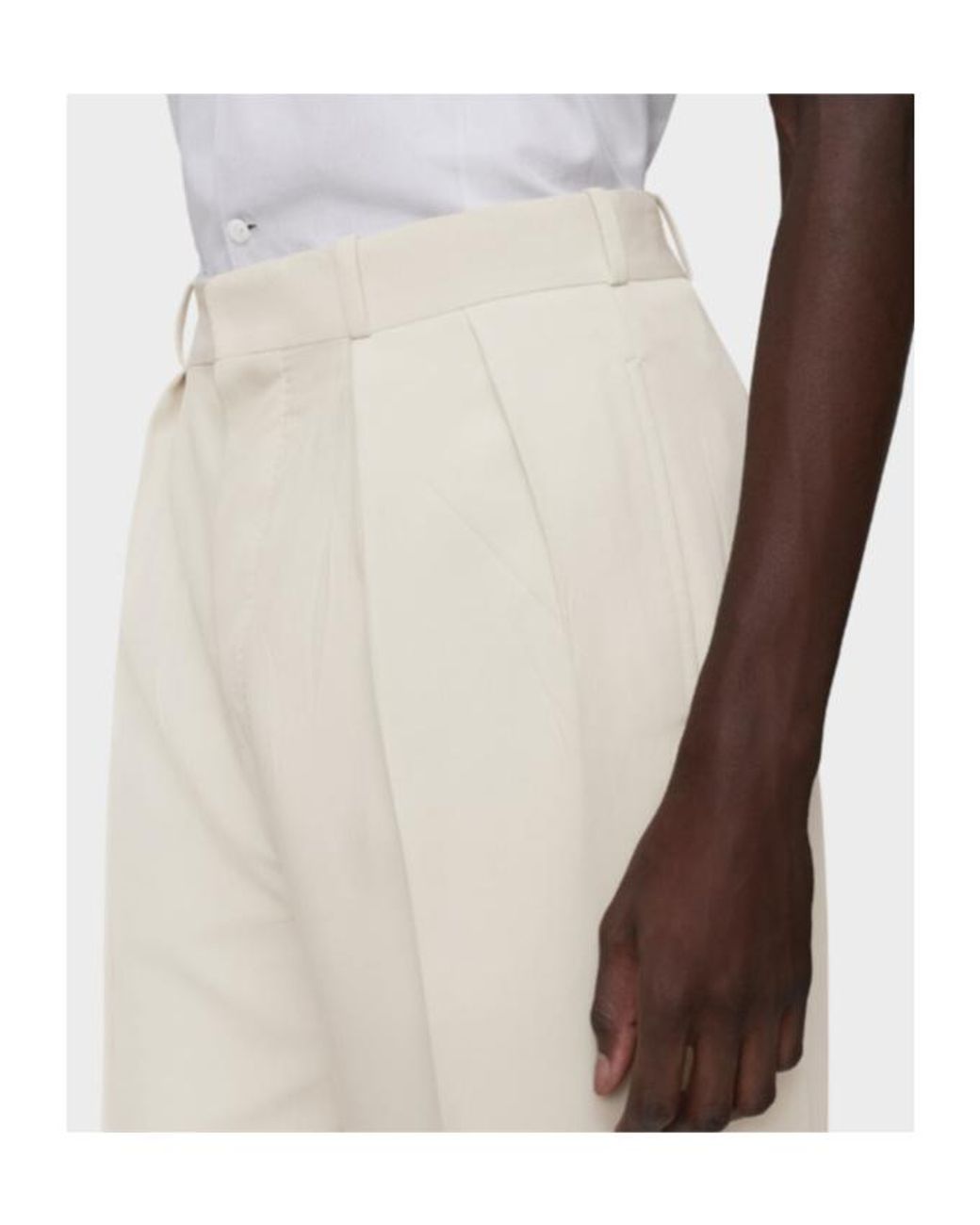 Maison Margiela White Pleated Trousers for men
