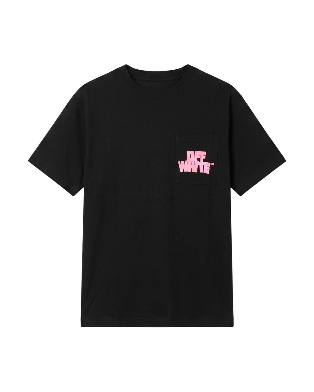Off-White c/o Virgil Abloh Black Logo Detailed Crewneck T-Shirt for men