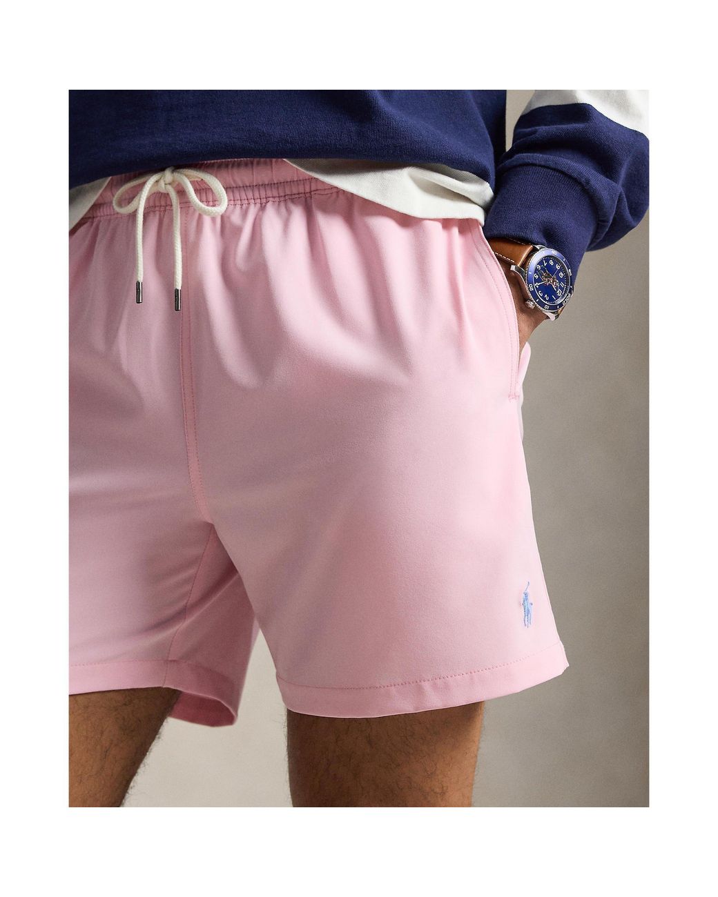 Polo Ralph Lauren Pink Classic Quick-Dry Swim Trunks for men