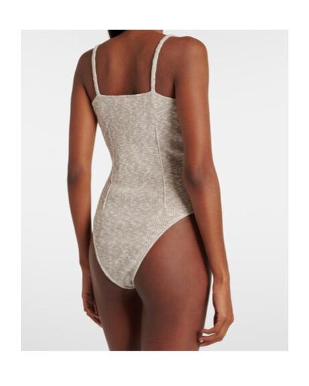 Magda Butrym Natural Knitted Linen And Cotton Bodysuit
