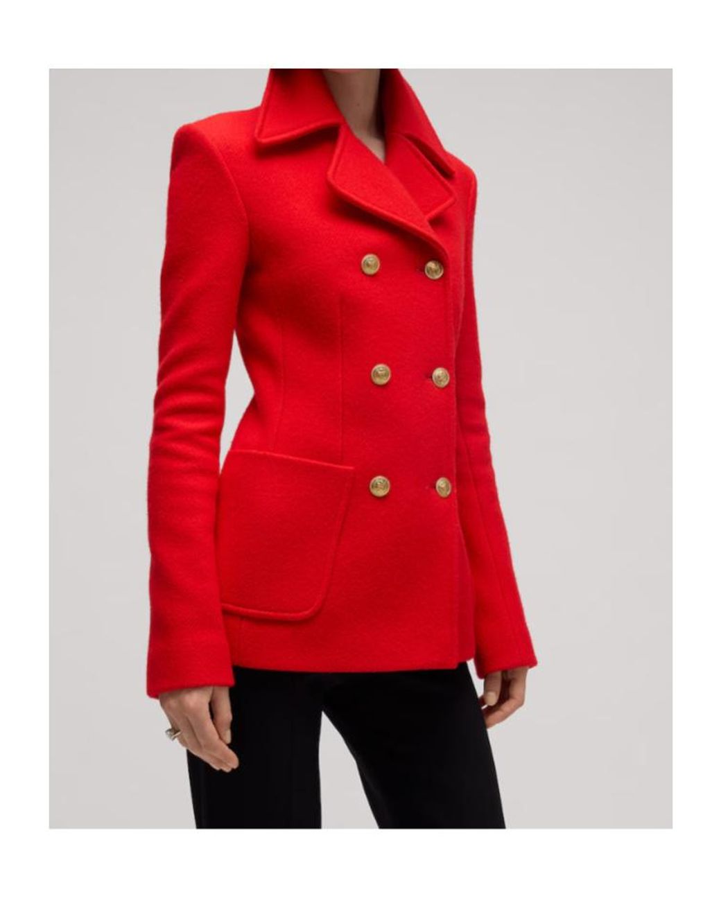 Gucci Red Double-Breasted Wool Polyamide Coat