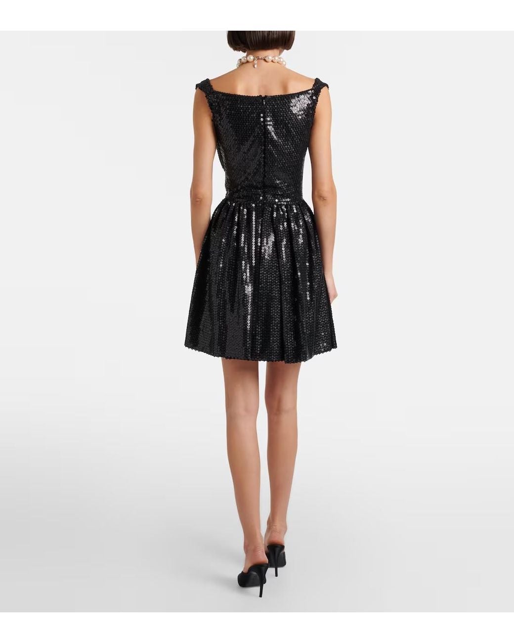 Vivienne Westwood Black Mini Sunday Sequined Draped Corset Dress