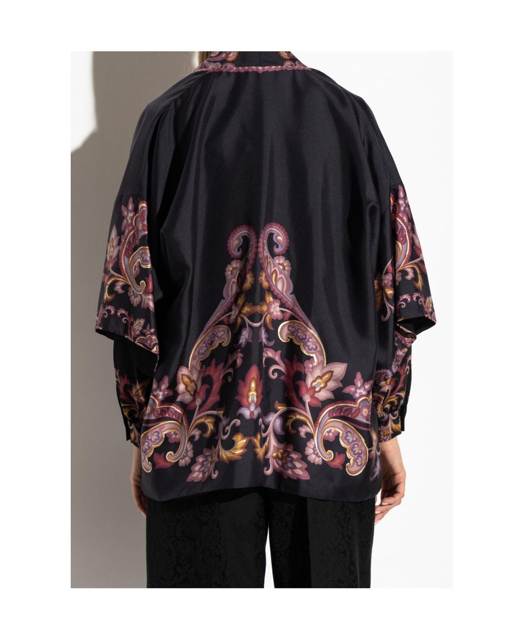 Etro Blue Paisley Printed Drop Shoulder Shirt