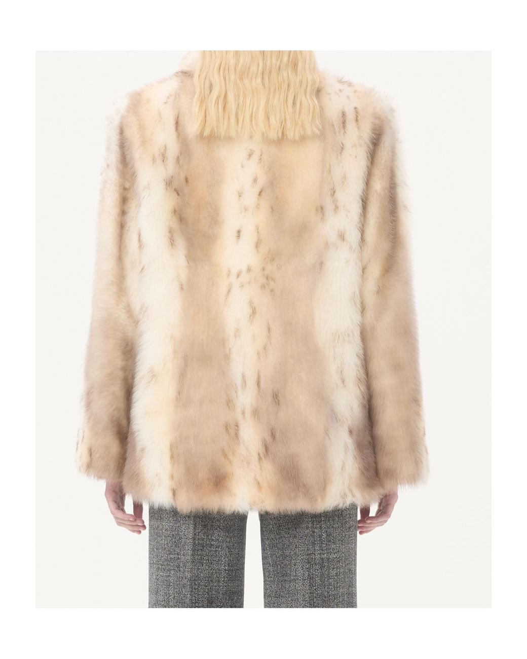 Valentino Natural Hook Closure Long-Sleeved Coat