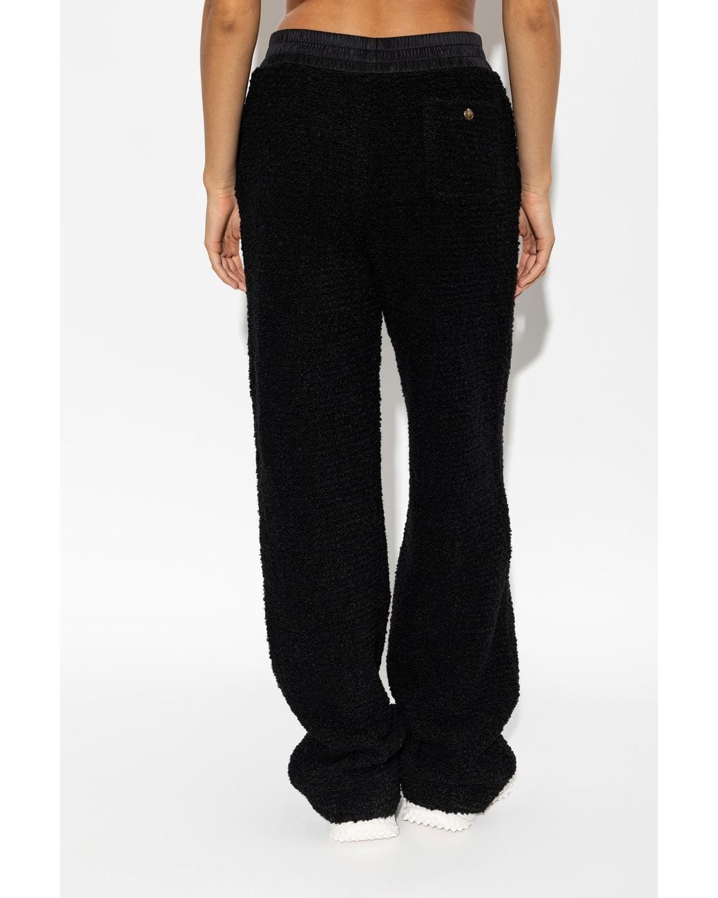 Moncler Black Textured Wide-Leg Pants