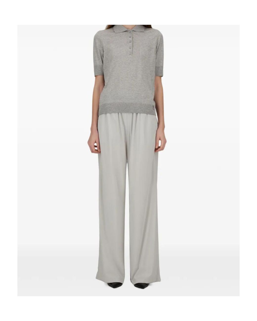 Herno Gray Resort Short-Sleeve Polo Shirt