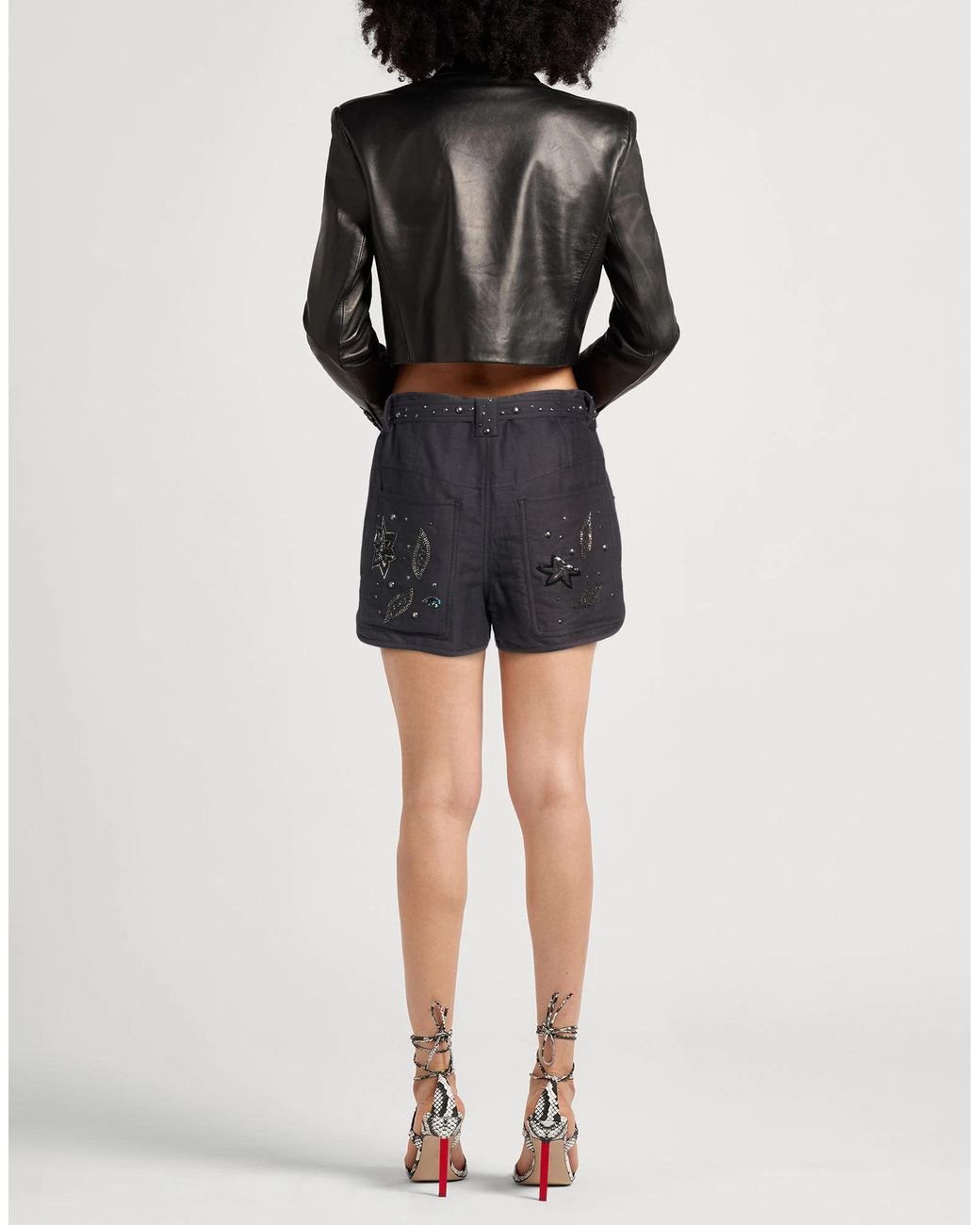 Isabel Marant Gray Charcoal Shorts & Bermuda Shorts Cotton, Linen