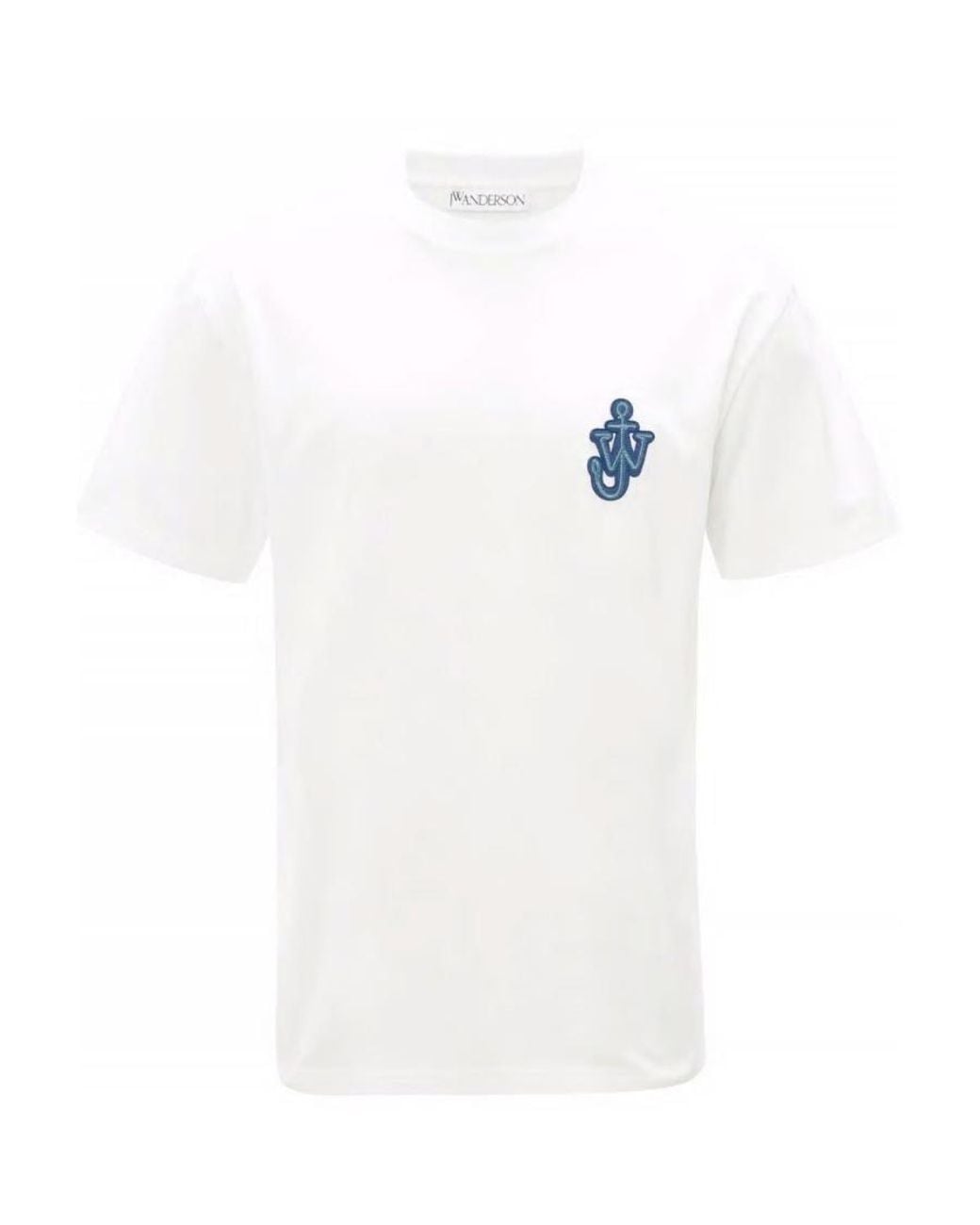 J.W. Anderson White Jw Anderson Logo Embroidered Crewneck T-Shirt for men