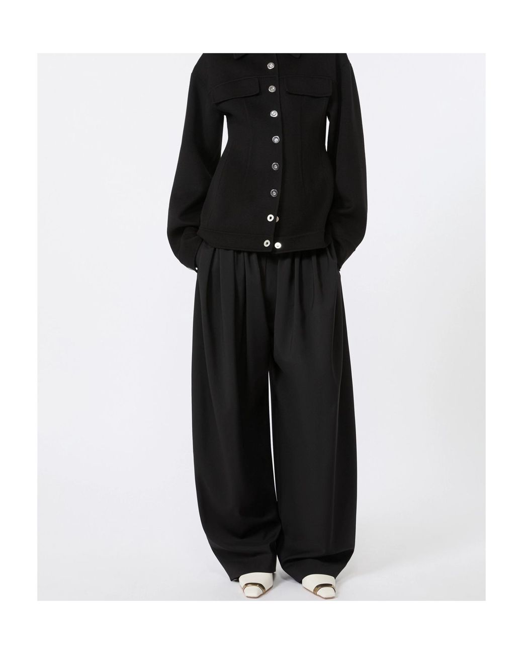 Sportmax Black Spxzorro Pleated Pants