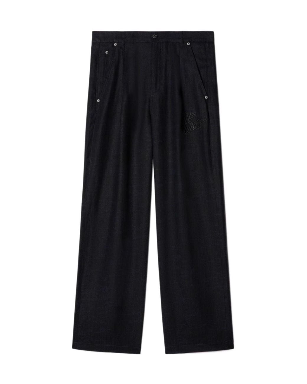 Off-White c/o Virgil Abloh Black High-Rise Straight-Leg Pants for men