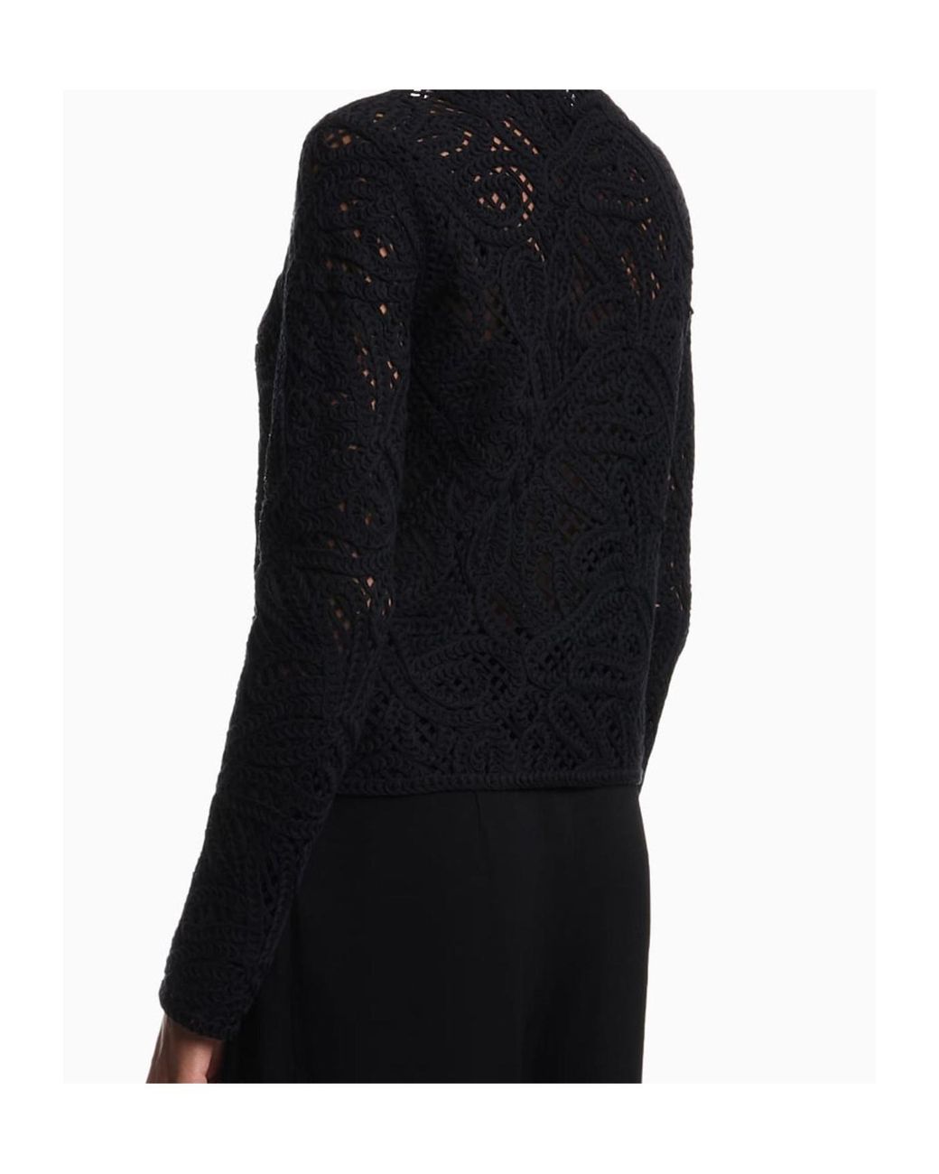 Emporio Armani Blue Openwork Floral Jacket
