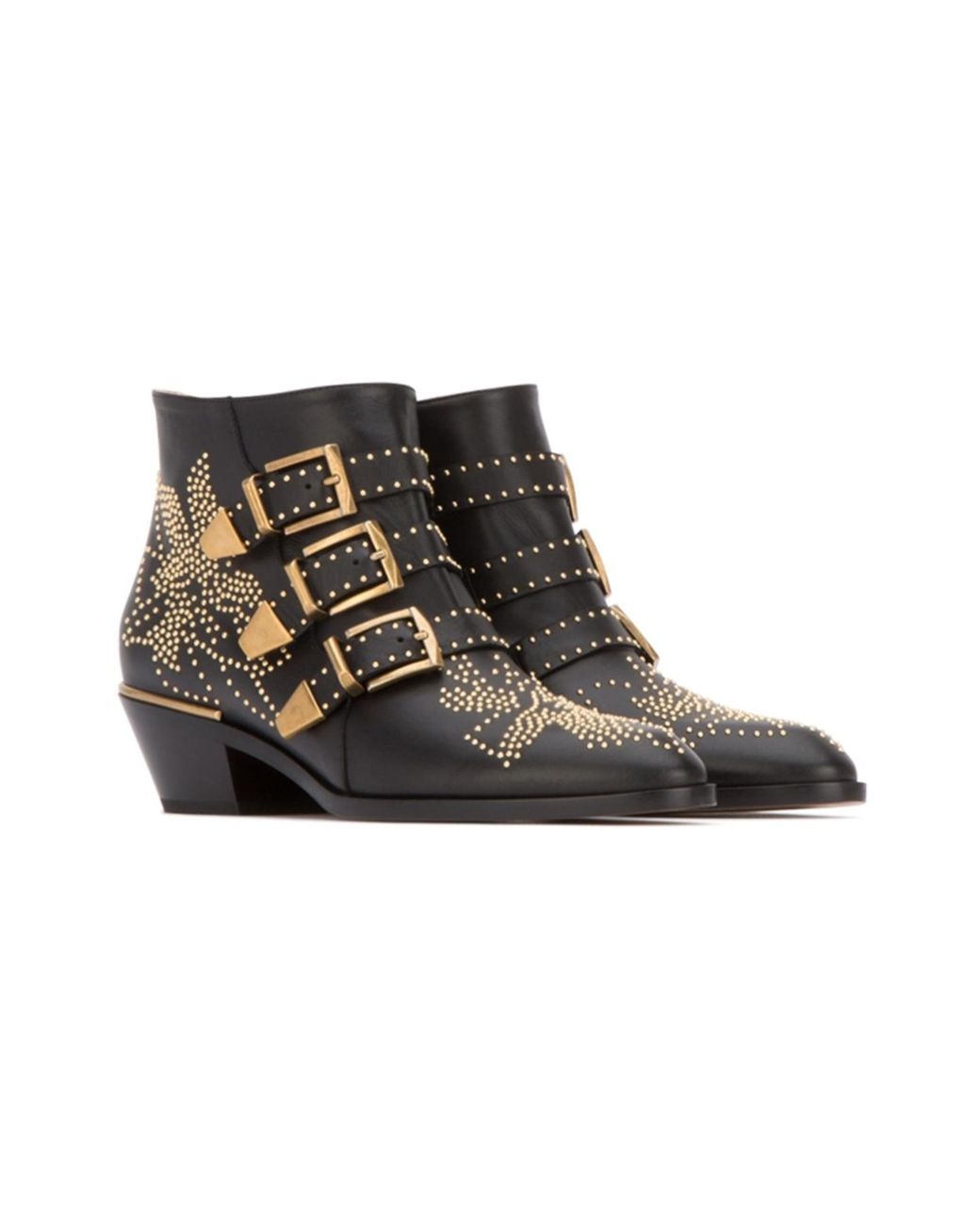 Chloé Black Chloé Susanna Embellished Buckled Boots
