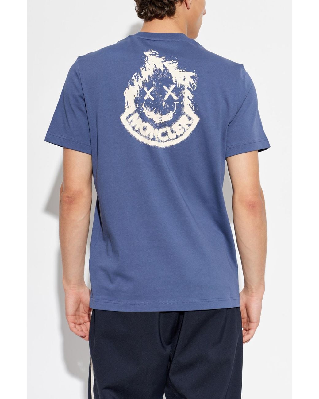 Moncler Blue Crest Logo Patch T-Shirt for men