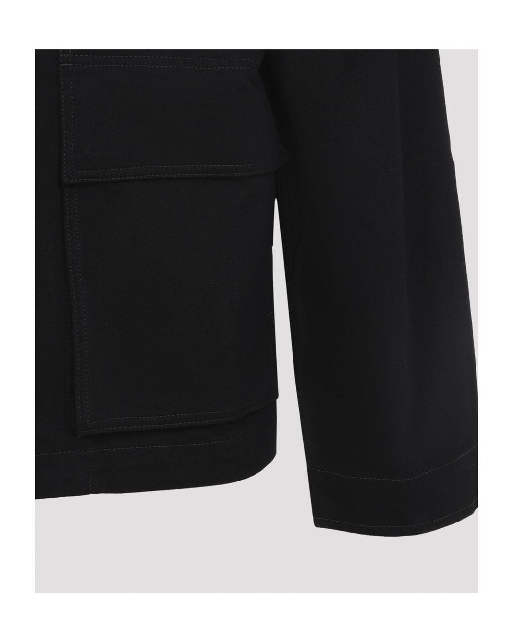 Lemaire Black Pocket Button Overshirt for men