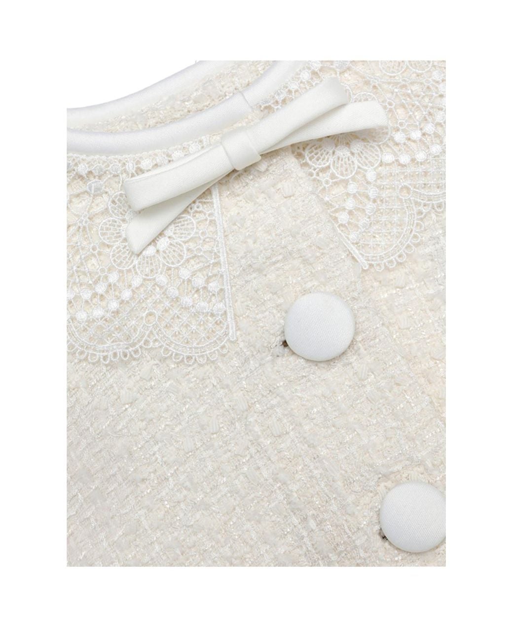 Self-Portrait White Boucle Lace Collar Jacket