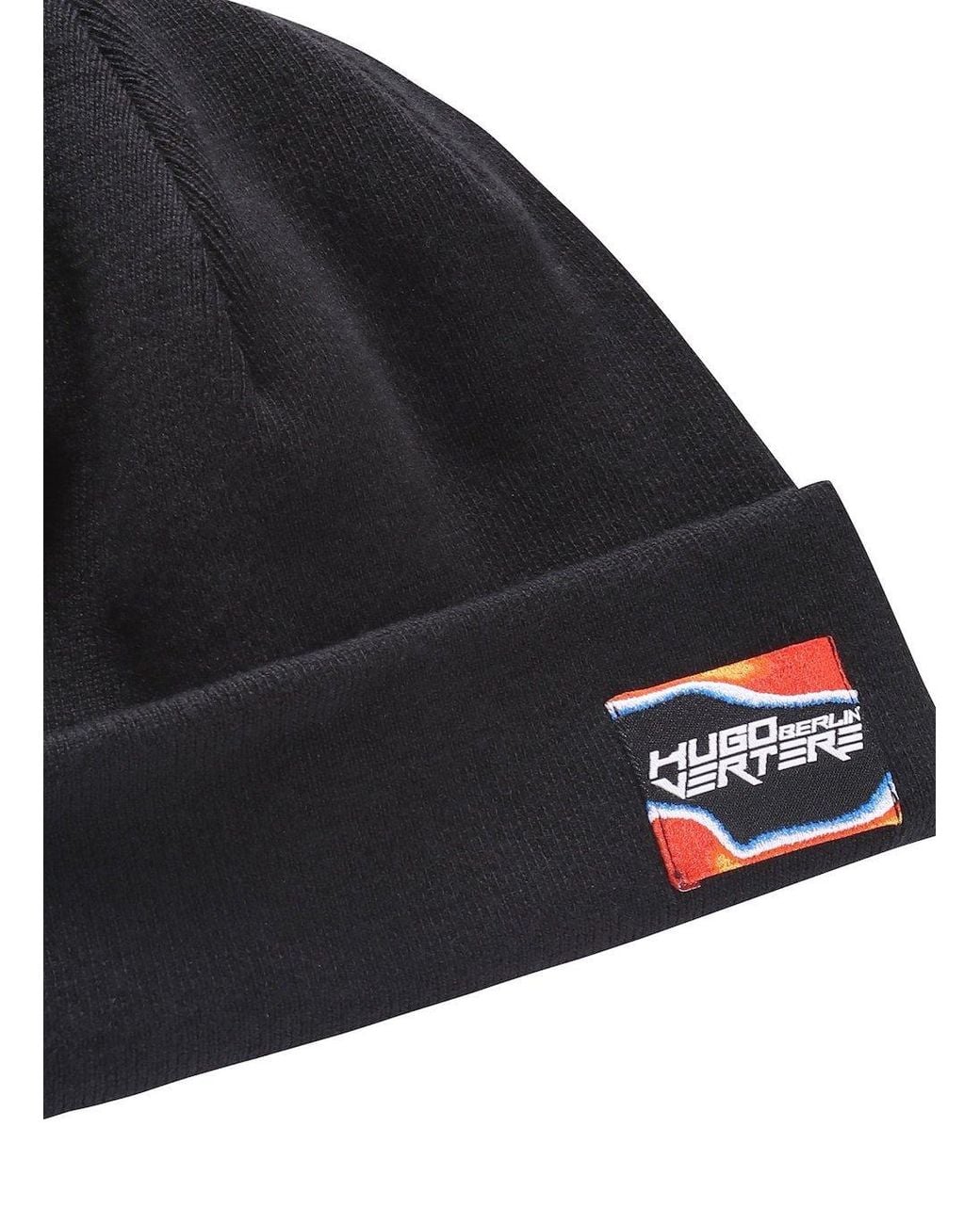 Boss Blue Patch Beanie for men