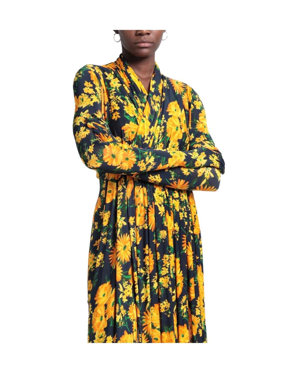 Balenciaga Yellow Floral-Print Dress