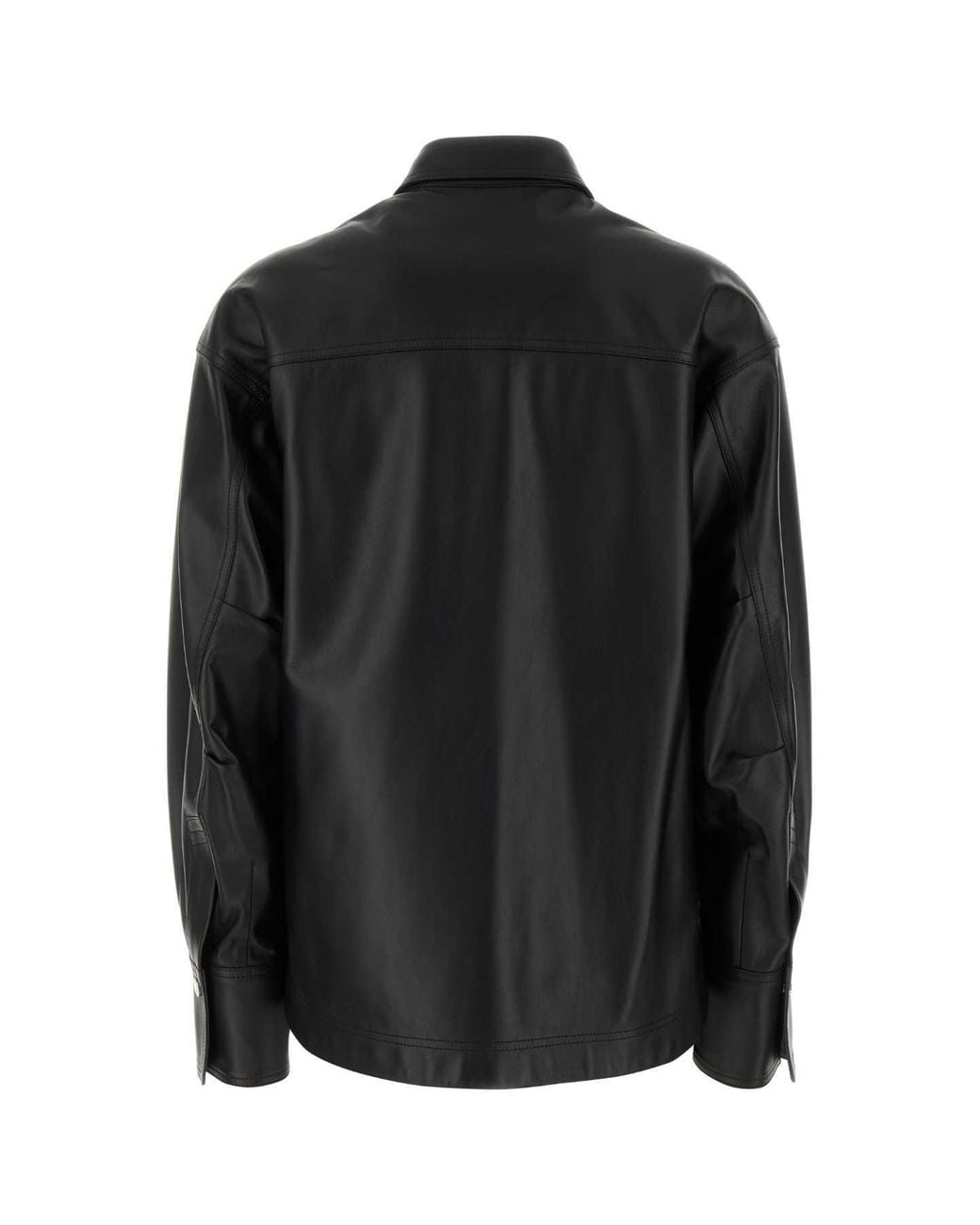 The Attico Black The Long-Sleeved Leather Shirt