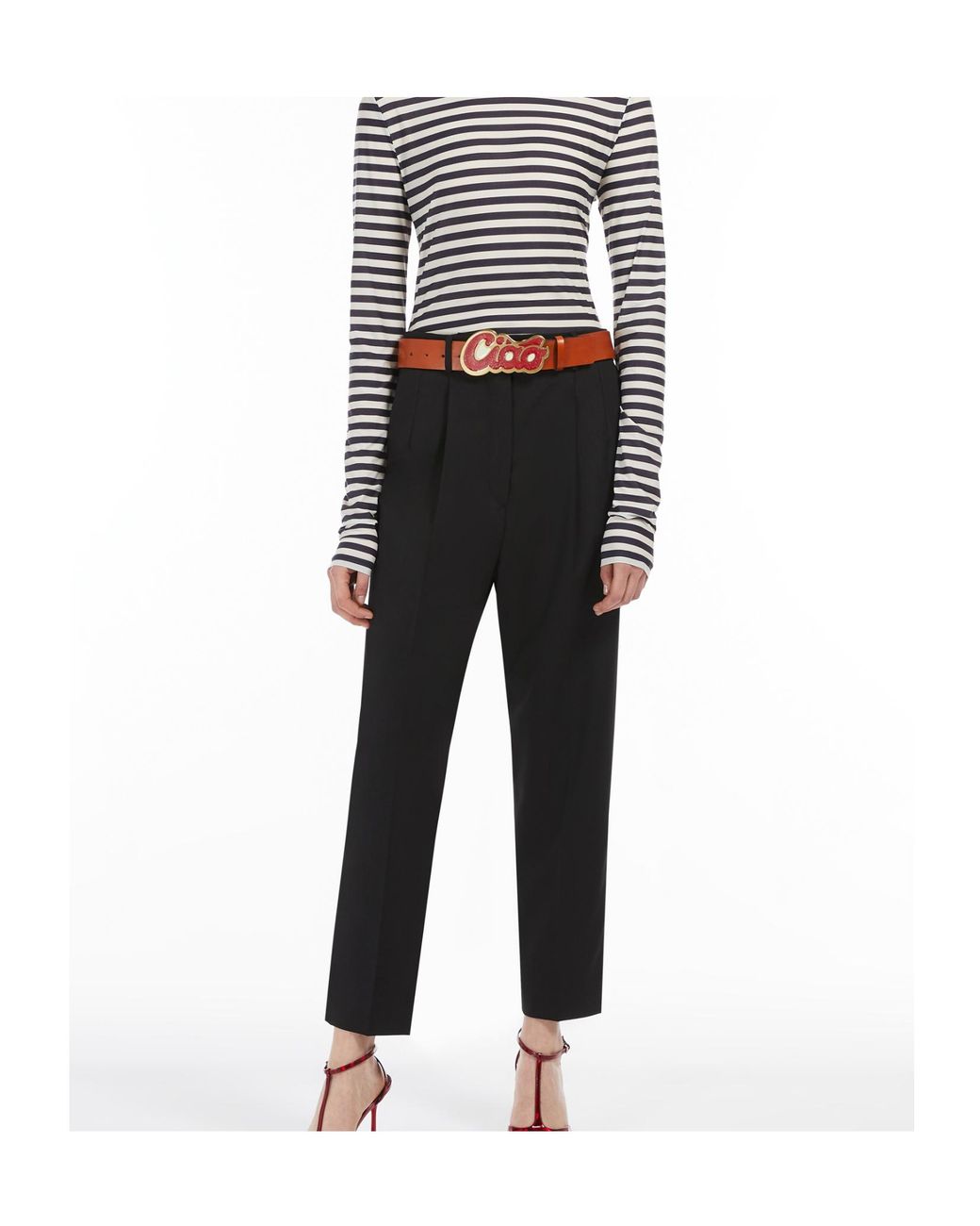 Max Mara Black Sportmax High Waist Straight Leg Trousers