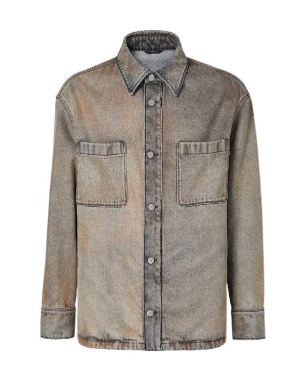 Fendi Brown Long-Sleeved Denim Shirt for men