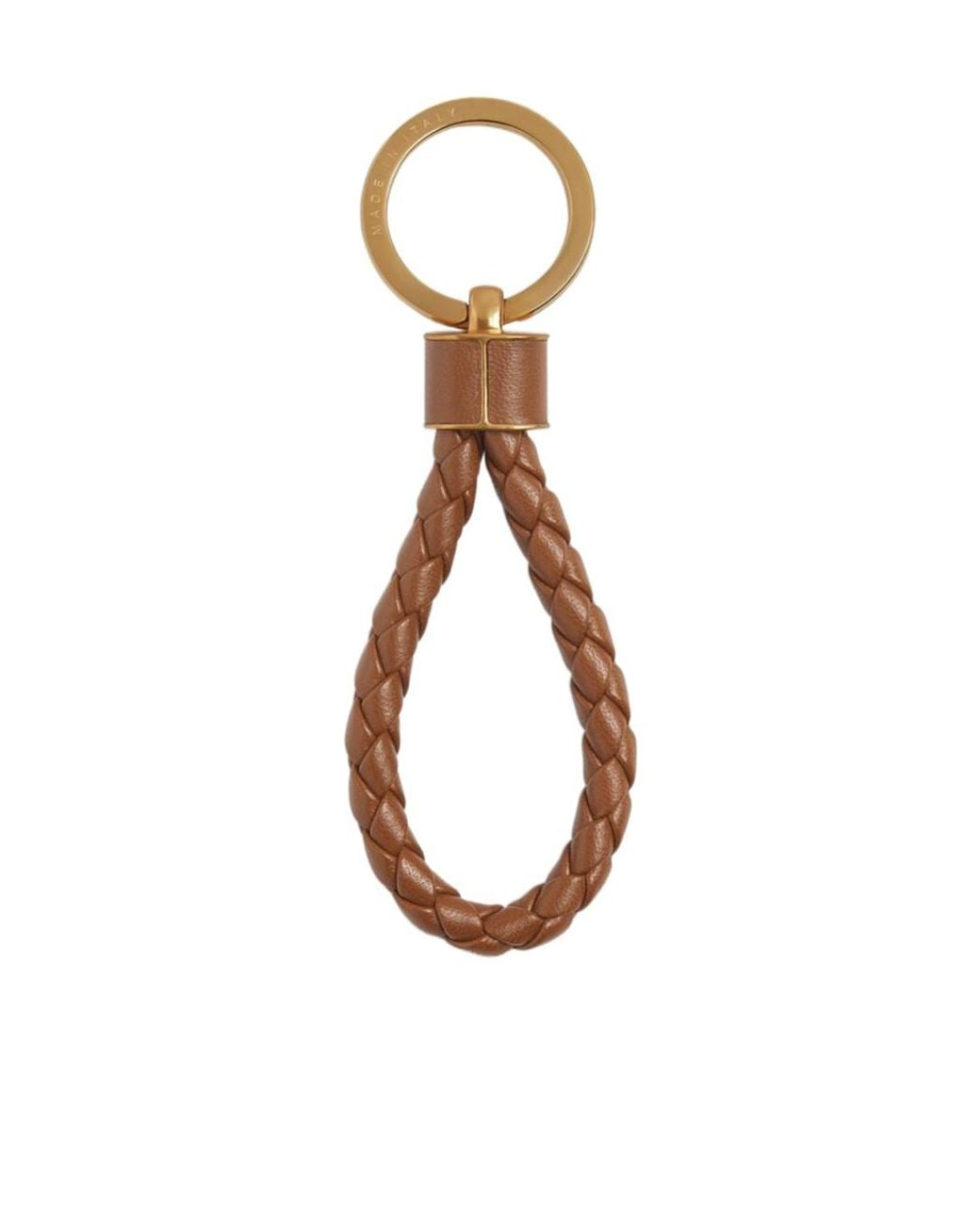 Bottega Veneta White Braided Keyring